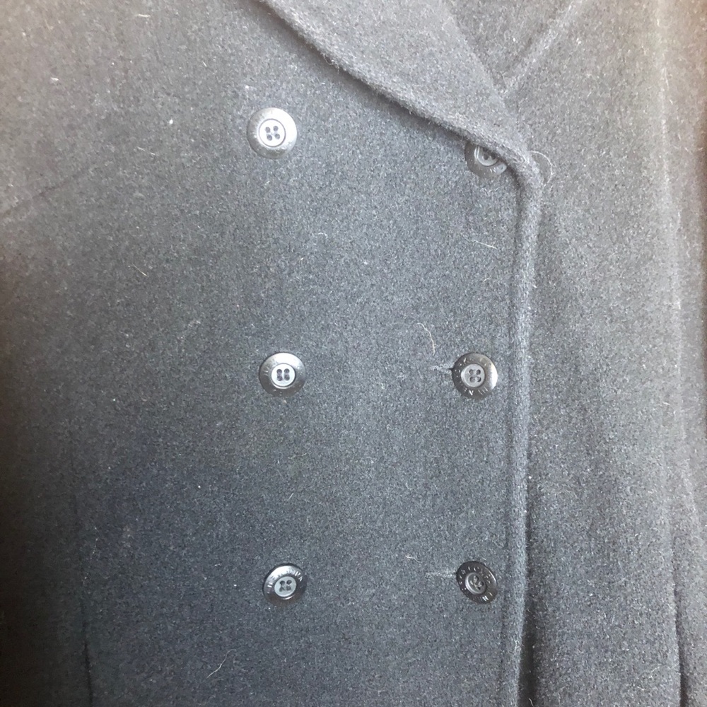 New York And Company Wool Blend Pea Coat Black 8 - Picture 4 of 7